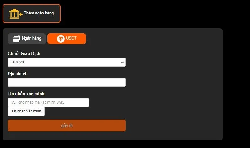 Hướng dẫn rút tiền U888 qua USDT