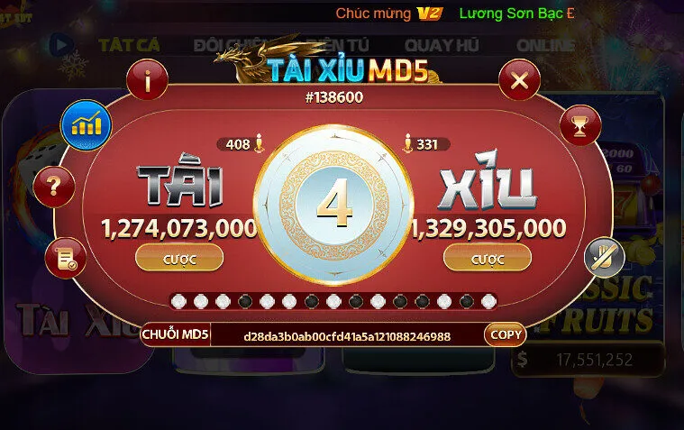 Tài xỉu MD5 là phiên bản công nghệ cao, sử dụng mã hóa để đảm bảo tính công bằng